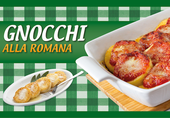 Piatto con gnocchi alla romana