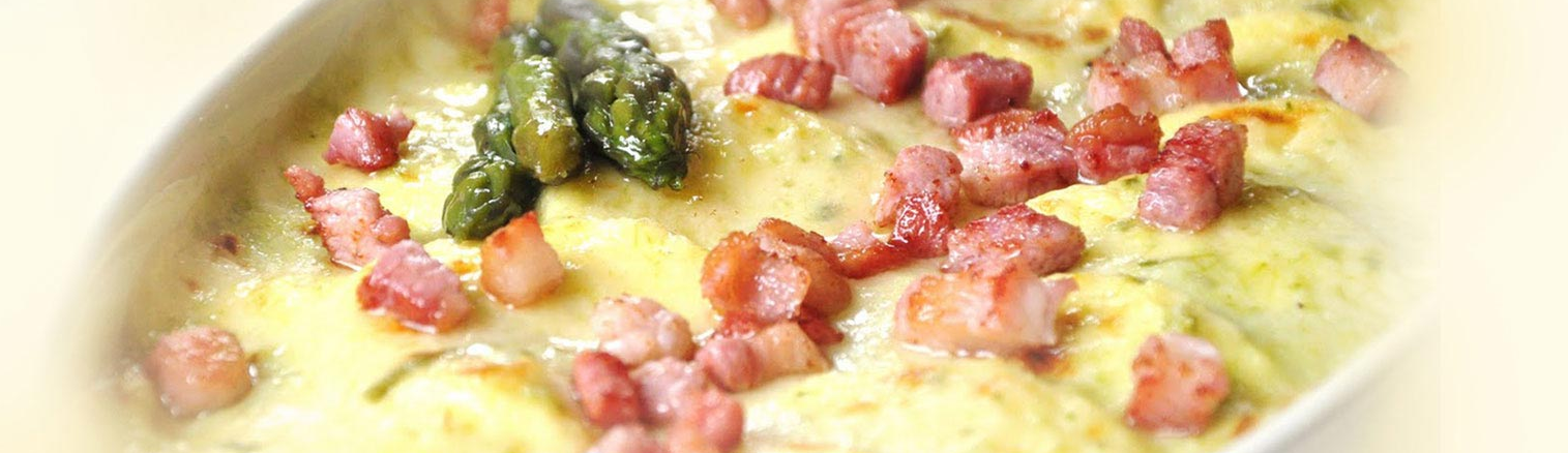 Gnocchi alla Romana Castello con Pancetta e Asparagi